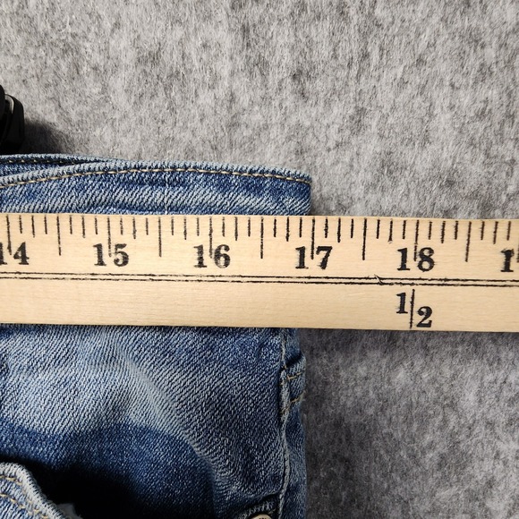 Maurices Distressed Patched Ankle Jeans Womens Size 9/10 Regular Blue Stretch - Picture 9 of 12